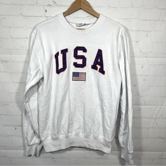 Mighty Fine Tops - Mighty Fine USA
Embroidered Sweatshirt Womens Size Large White Fleece Pullover